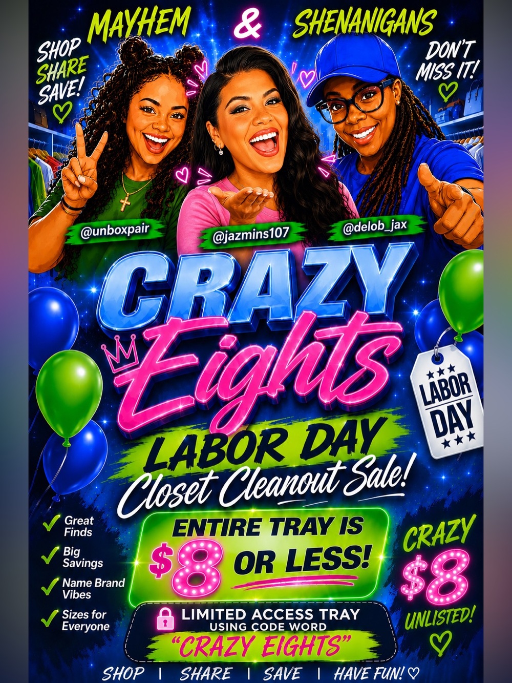 Crazy 8 Labor Day Closet Clean Out ๐ ๐ - Picture 1 of 1